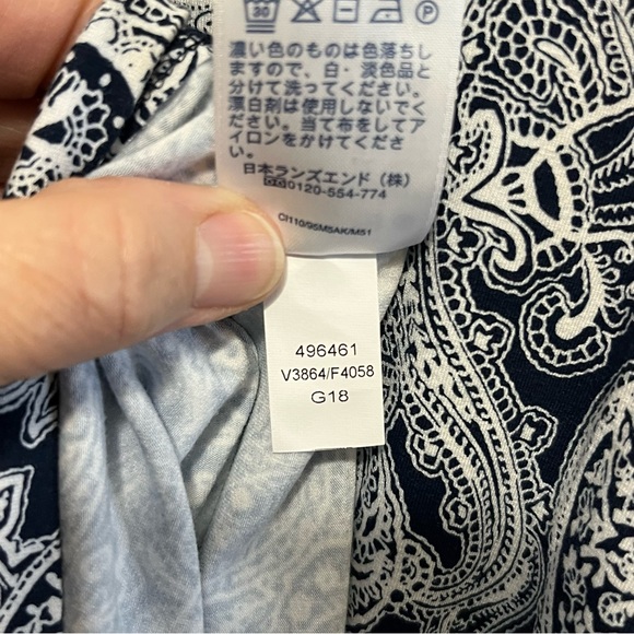 Land’s End Blue/White Paisley Design Maxi Dress Size Medium Petite 10-12 - Picture 3 of 6